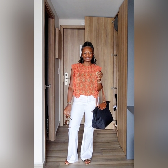 NWT Michael Kors White Flare Leg Jeans Sz4 - Picture 4 of 11